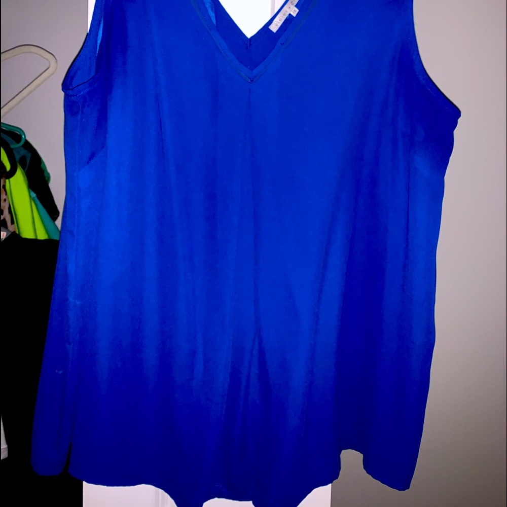 Sleeveless rich blue top!